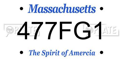 477FG1 Massachusetts License Plate