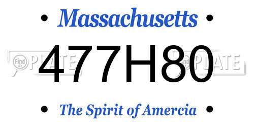 477H80 Massachusetts License Plate