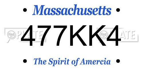 477KK4 Massachusetts License Plate