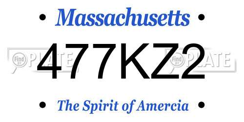 477KZ2 Massachusetts License Plate