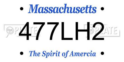 477LH2 Massachusetts License Plate