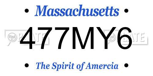 477MY6 Massachusetts License Plate