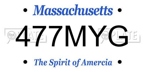 477MYG Massachusetts License Plate