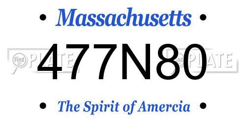 477N80 Massachusetts License Plate