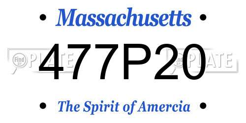 477P20 Massachusetts License Plate