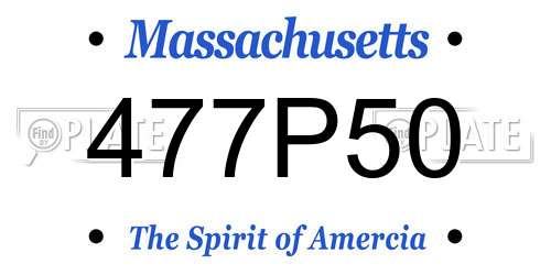 477P50 Massachusetts License Plate