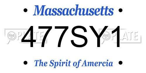 477SY1 Massachusetts License Plate