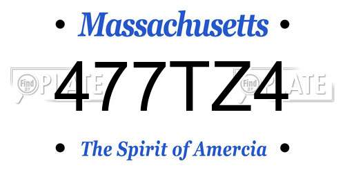 477TZ4 Massachusetts License Plate