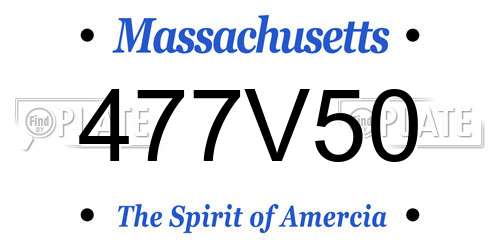 477V50 Massachusetts License Plate
