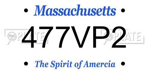 477VP2 Massachusetts License Plate