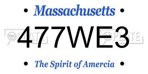 477WE3 Massachusetts License Plate