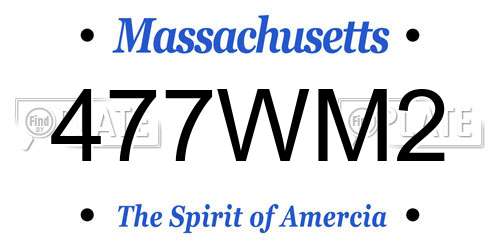 477WM2 Massachusetts License Plate