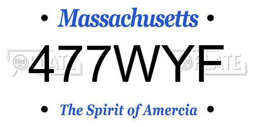477WYF Massachusetts License Plate