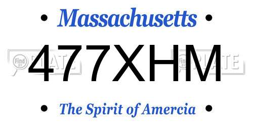 477XHM Massachusetts License Plate