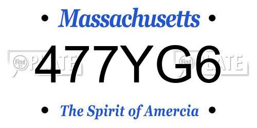 477YG6 Massachusetts License Plate
