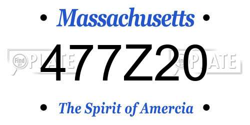 477Z20 Massachusetts License Plate