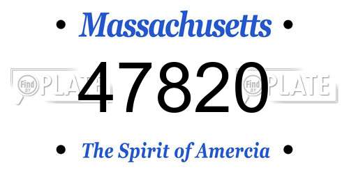 47820 Massachusetts License Plate