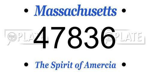 47836 Massachusetts License Plate