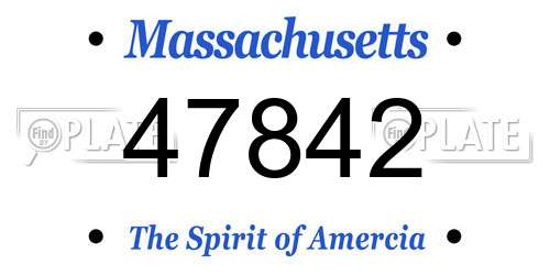 47842 Massachusetts License Plate
