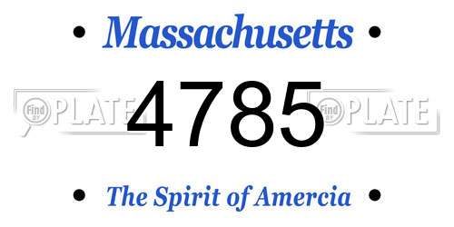 4785 Massachusetts License Plate