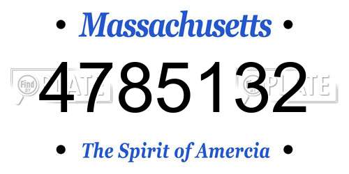 4785132 Massachusetts License Plate