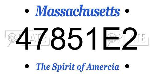 47851E2 Massachusetts License Plate