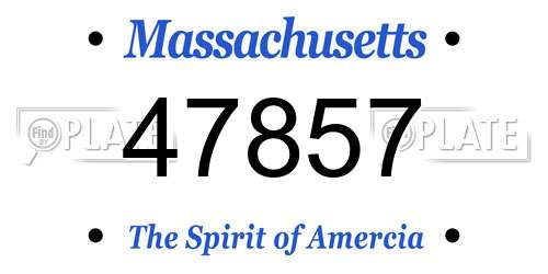 47857 Massachusetts License Plate