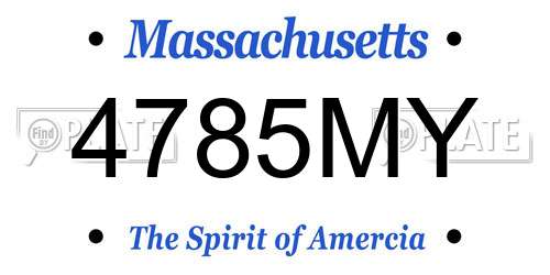 4785MY Massachusetts License Plate