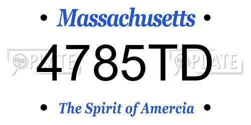 4785TD Massachusetts License Plate