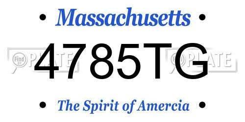 4785TG Massachusetts License Plate