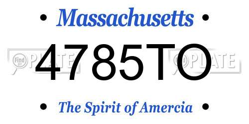 4785TO Massachusetts License Plate