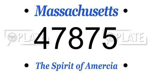 47875 Massachusetts License Plate