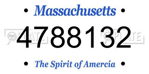 4788132 Massachusetts License Plate
