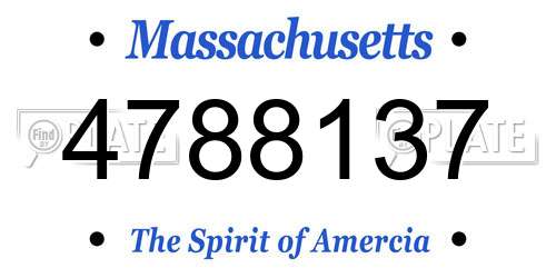 4788137 Massachusetts License Plate