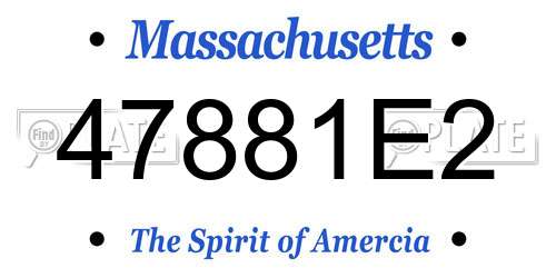 47881E2 Massachusetts License Plate