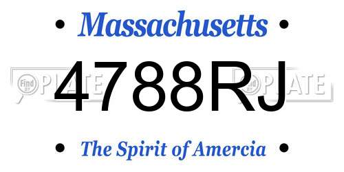 4788RJ Massachusetts License Plate