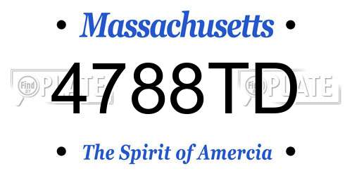 4788TD Massachusetts License Plate