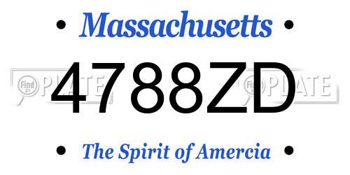 4788ZD Massachusetts License Plate
