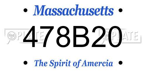 478B20 Massachusetts License Plate
