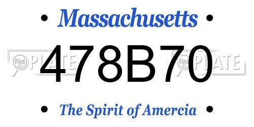 478B70 Massachusetts License Plate