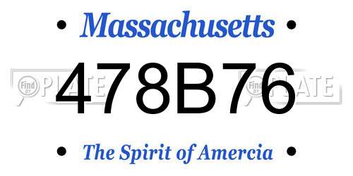 478B76 Massachusetts License Plate