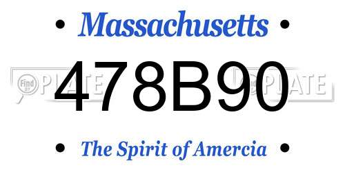 478B90 Massachusetts License Plate