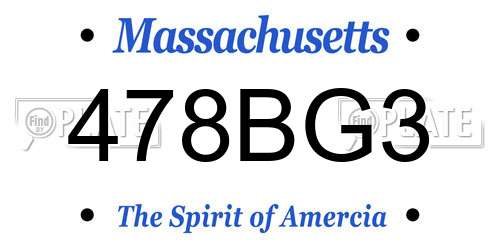 478BG3 Massachusetts License Plate