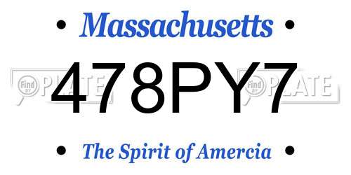 478PY7 Massachusetts License Plate