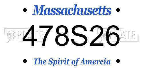 478S26 Massachusetts License Plate