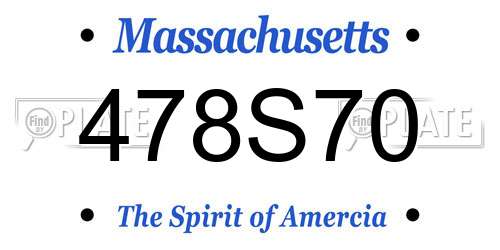478S70 Massachusetts License Plate