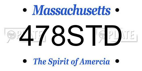 478STD Massachusetts License Plate