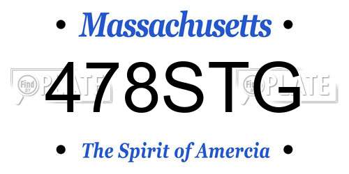 478STG Massachusetts License Plate