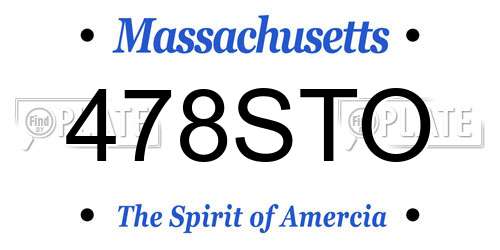 478STO Massachusetts License Plate
