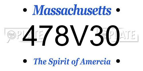 478V30 Massachusetts License Plate